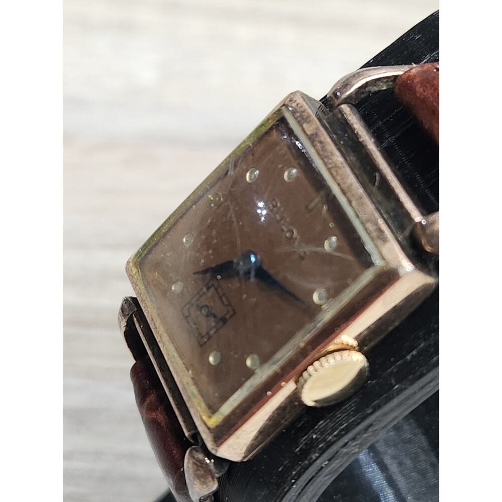 1940's Bulova Conrad Watch 14kt Rose Gold Filled, Running, Runs Fast - Picture 4 of 10